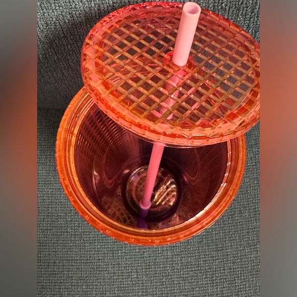 Starbucks 2022 Summer Watermelon Pink Blue Grid Tumbler24 oz - Picture 6 of 6